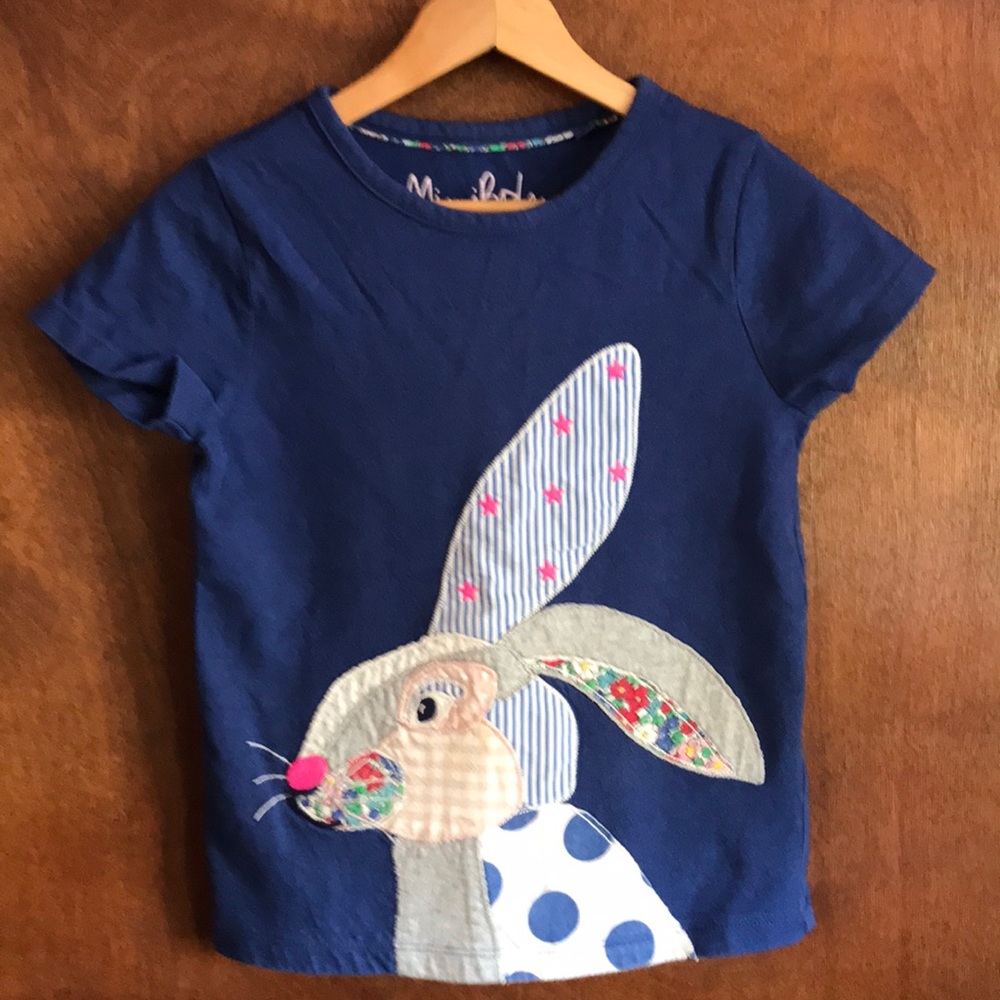 Mini Boden Rabbit Appliqué Size 5-6